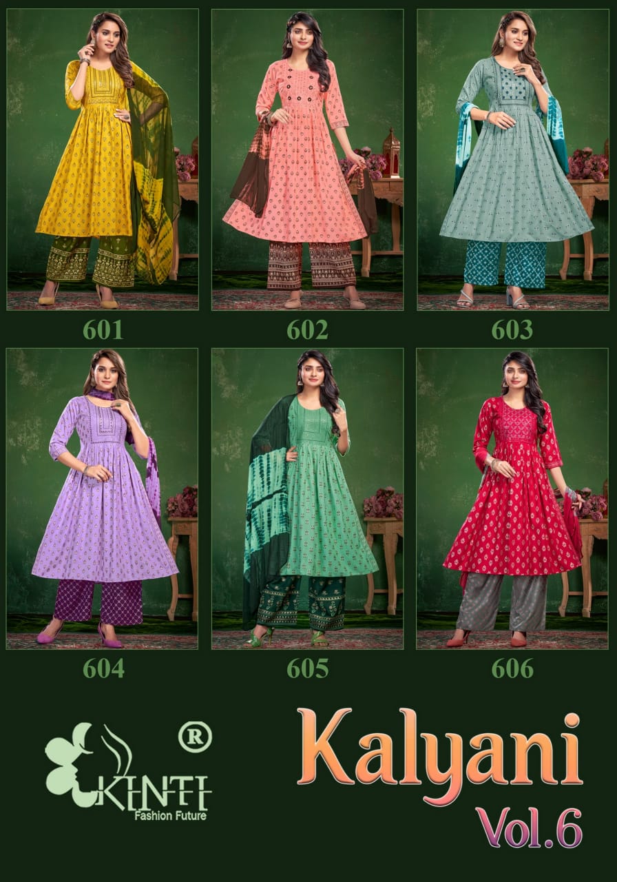 Kalyani Vol 6 By Kinti Rayon Kurti With Palazzo Dupatta Wholesalers In Delhi 
